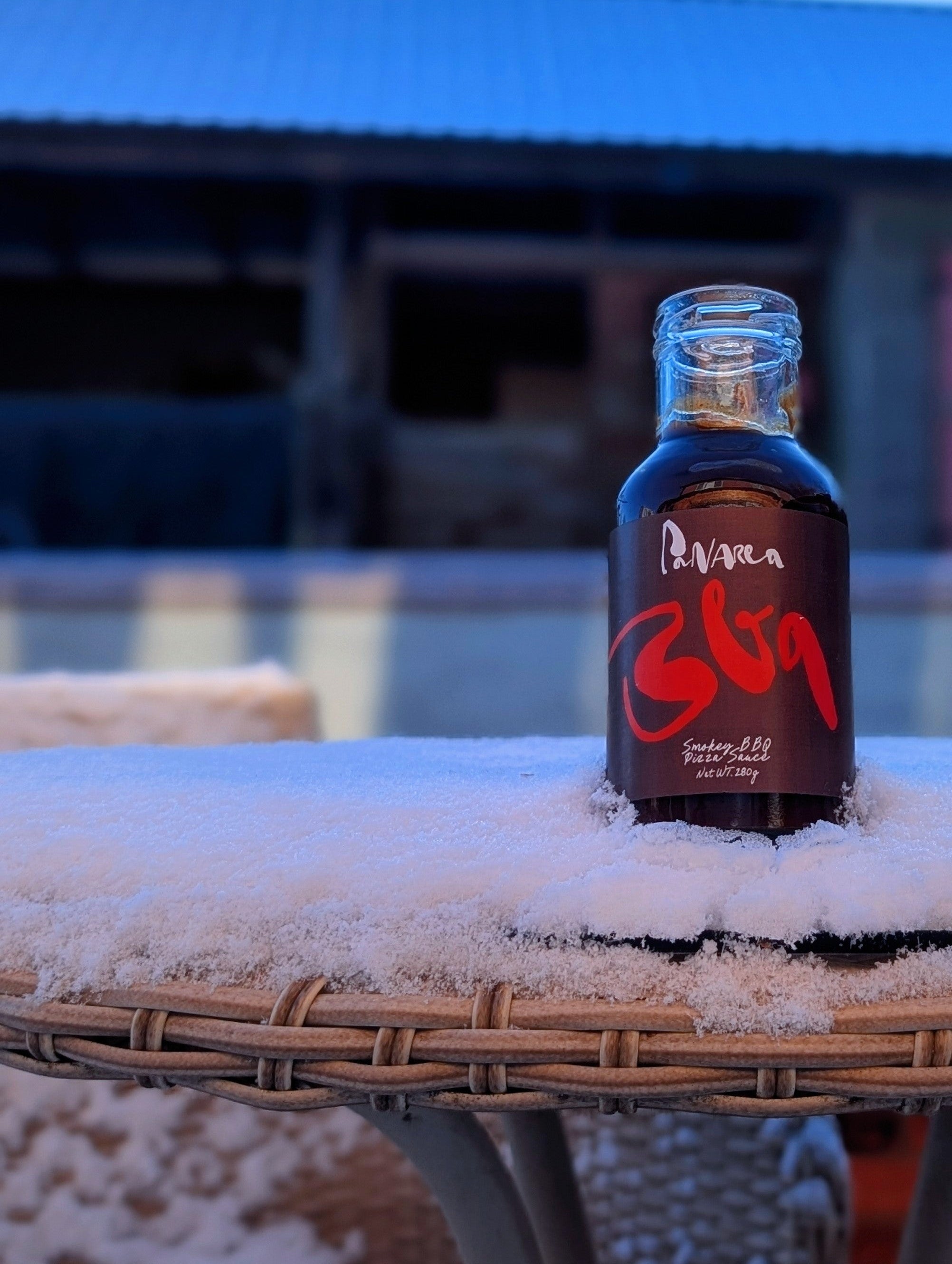 Bottle of Panarea Smoky BBQ Pizza Sauce